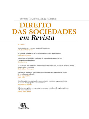 cover image of Direito das Sociedades em Revista--Outubro 2021, Ano XIII, Volume 26